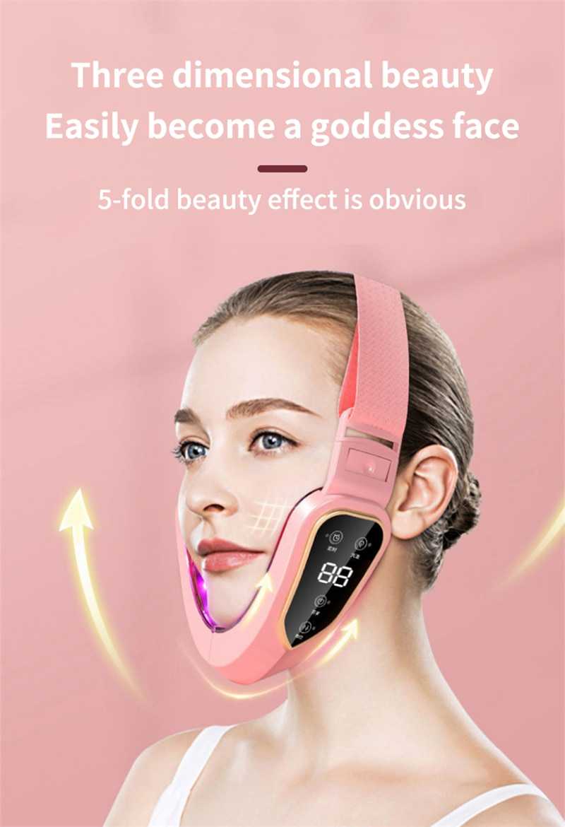 Facial Lifting Device LED Photon Therapy Facial Slimming Vibration Massager Double Chin V-shaped Cheek Lift Face