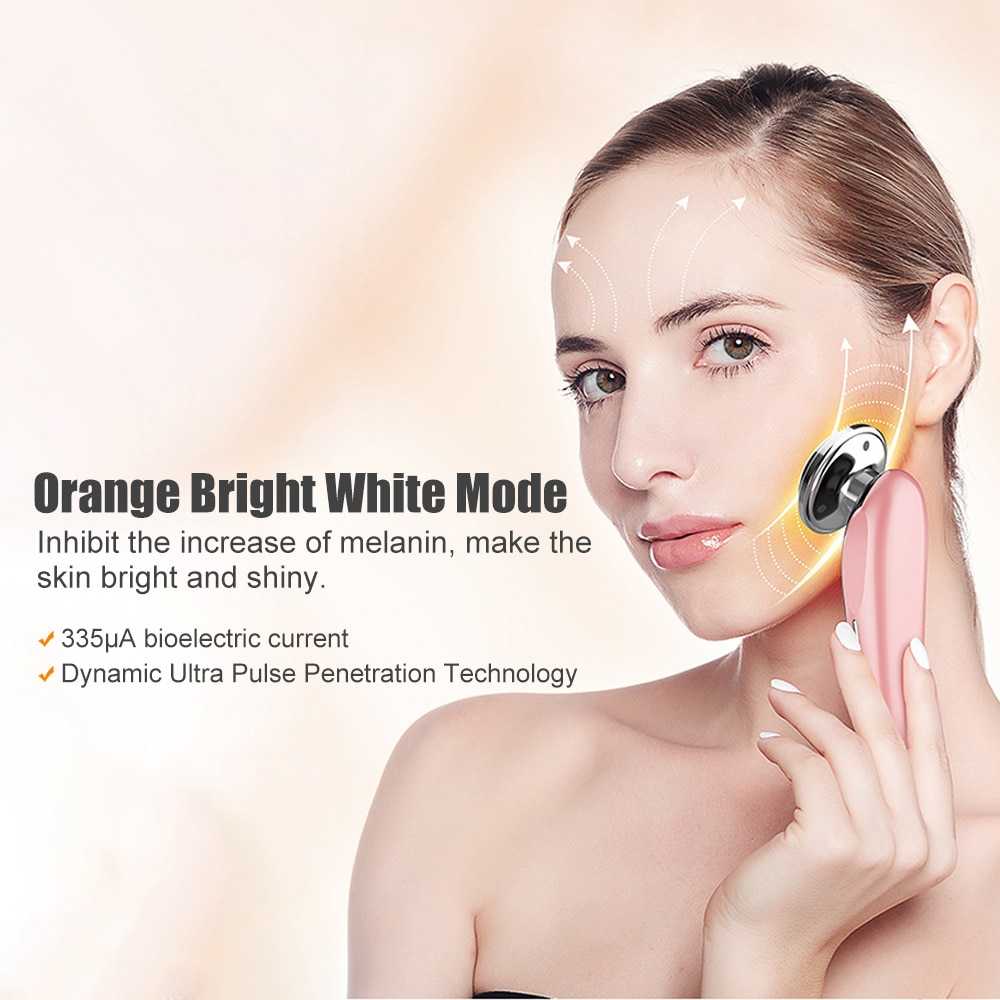 EMS Facial Massager LED Light Therapy Sonic Vibration Wrinkle Removal Skin Tightening Hot Cool Treatment Skin Care Beauty Device