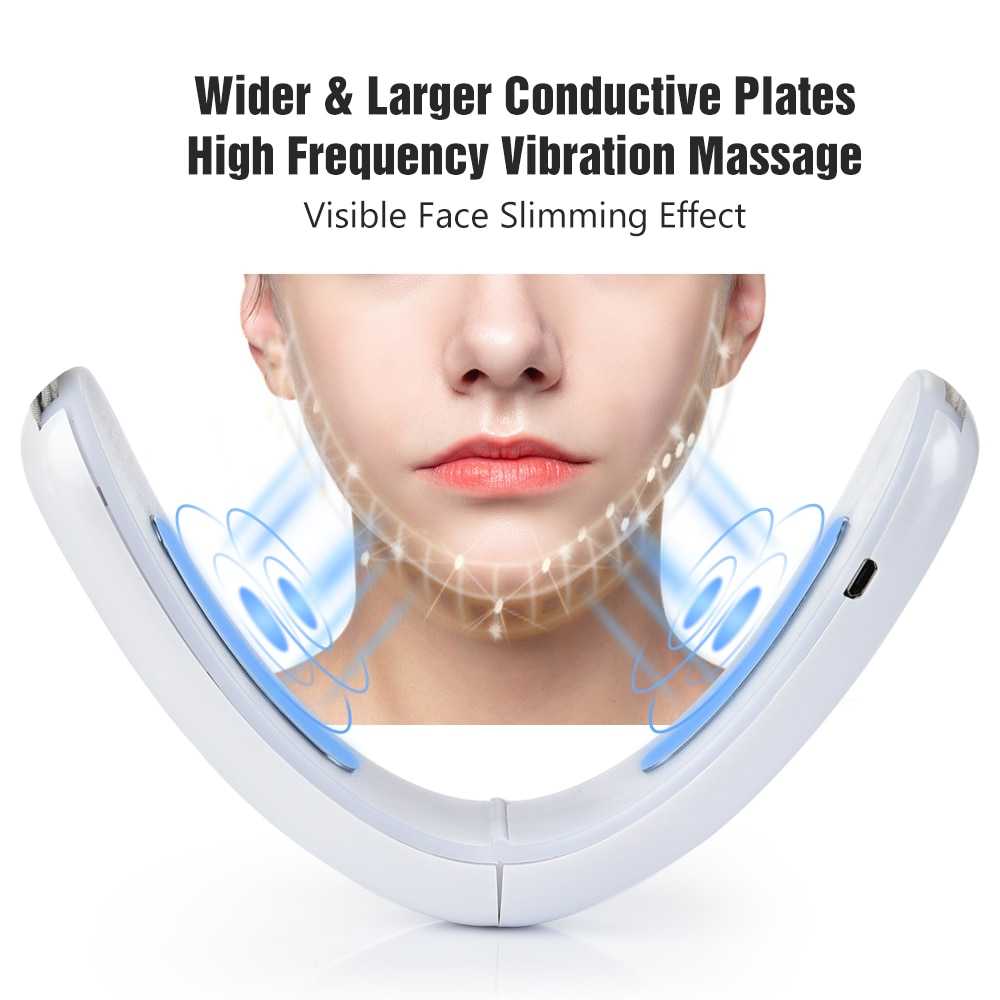 EMS Face Massager Facial Lifting V Face Slimming Double Chin Reducer LED Photon Light Therapy Anti Aging Wrinkles Belt Device