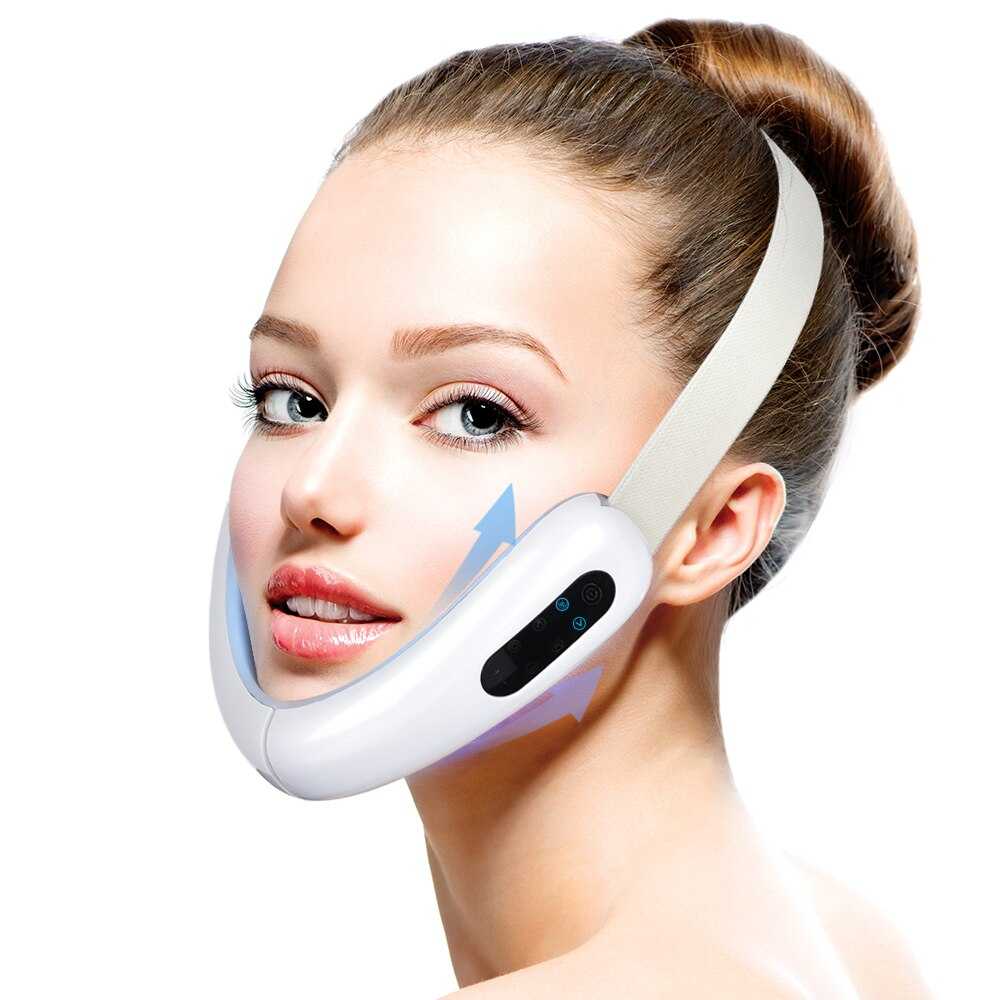 EMS Face Massager Facial Lifting V Face Slimming Double Chin Reducer LED Photon Light Therapy Anti Aging Wrinkles Belt Device