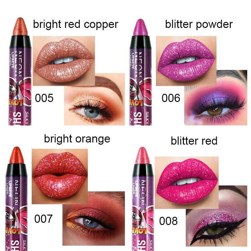 36 Color Eye Shadow Pen Waterproof 2 In 1 Not Smudge Eye Shadow Stick Lip Makeup Pen Glitter Shimmer Long-lasting Eye Shadow Pen