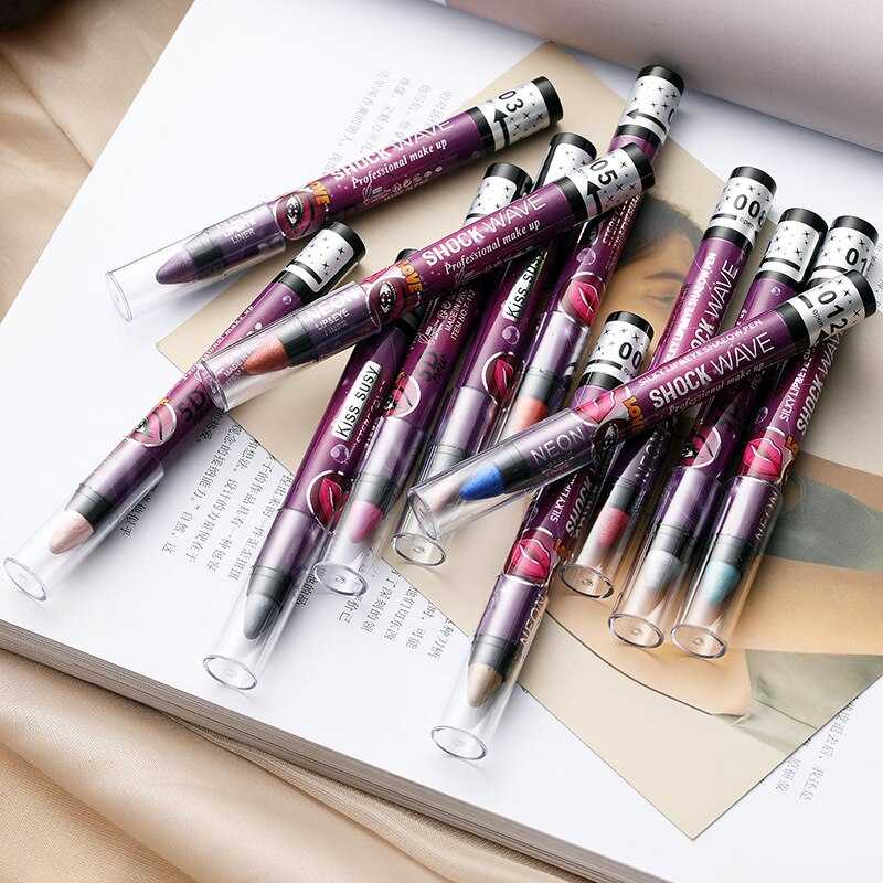 36 Color Eye Shadow Pen Waterproof 2 In 1 Not Smudge Eye Shadow Stick Lip Makeup Pen Glitter Shimmer Long-lasting Eye Shadow Pen