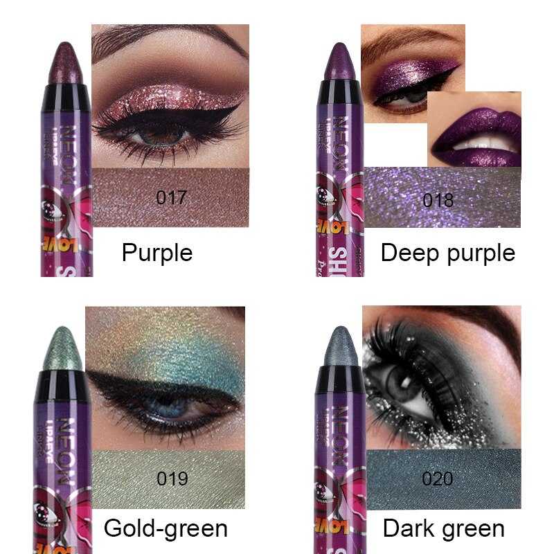 36 Color Eye Shadow Pen Waterproof 2 In 1 Not Smudge Eye Shadow Stick Lip Makeup Pen Glitter Shimmer Long-lasting Eye Shadow Pen