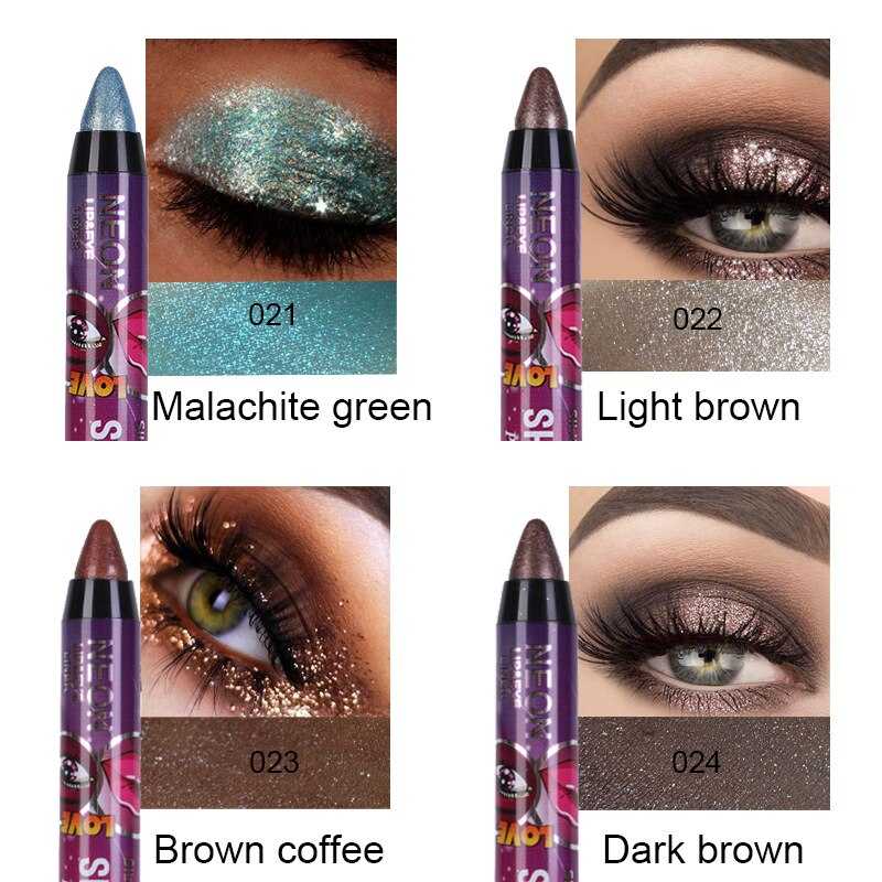 36 Color Eye Shadow Pen Waterproof 2 In 1 Not Smudge Eye Shadow Stick Lip Makeup Pen Glitter Shimmer Long-lasting Eye Shadow Pen