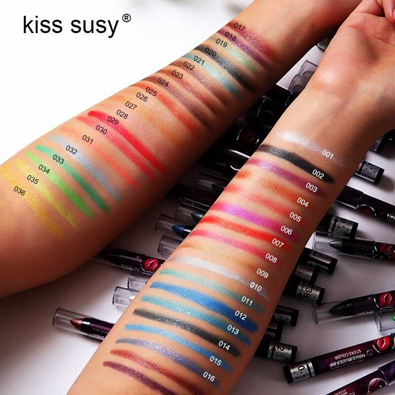 36 Color Eye Shadow Pen Waterproof 2 In 1 Not Smudge Eye Shadow Stick Lip Makeup Pen Glitter Shimmer Long-lasting Eye Shadow Pen