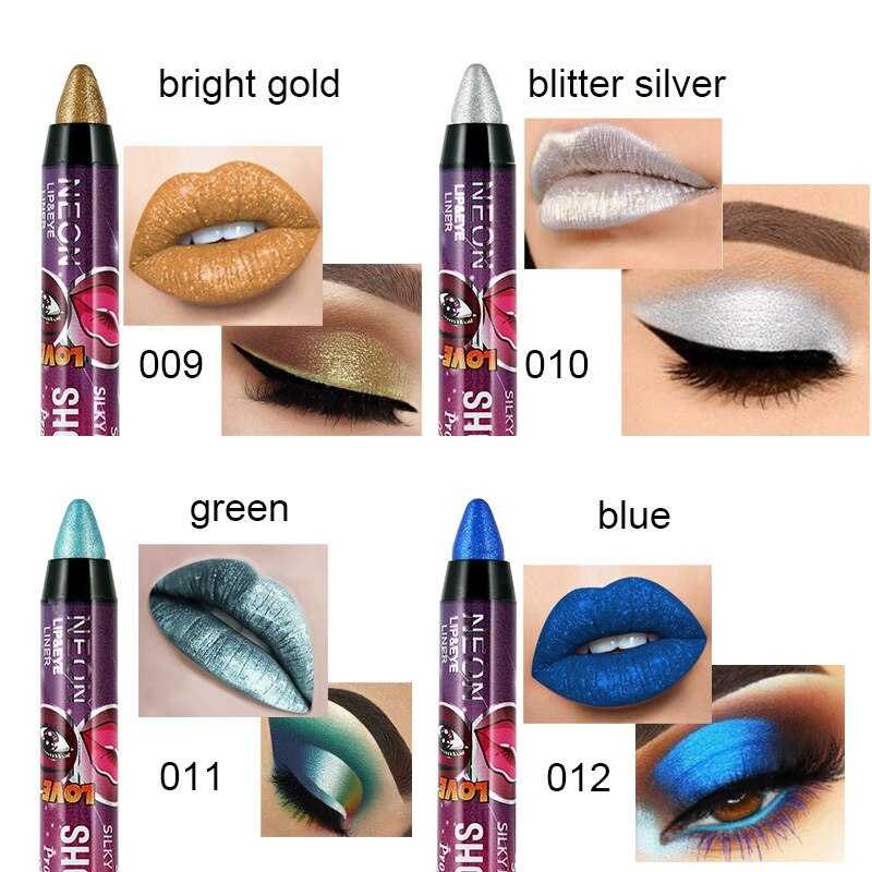 36 Color Eye Shadow Pen Waterproof 2 In 1 Not Smudge Eye Shadow Stick Lip Makeup Pen Glitter Shimmer Long-lasting Eye Shadow Pen