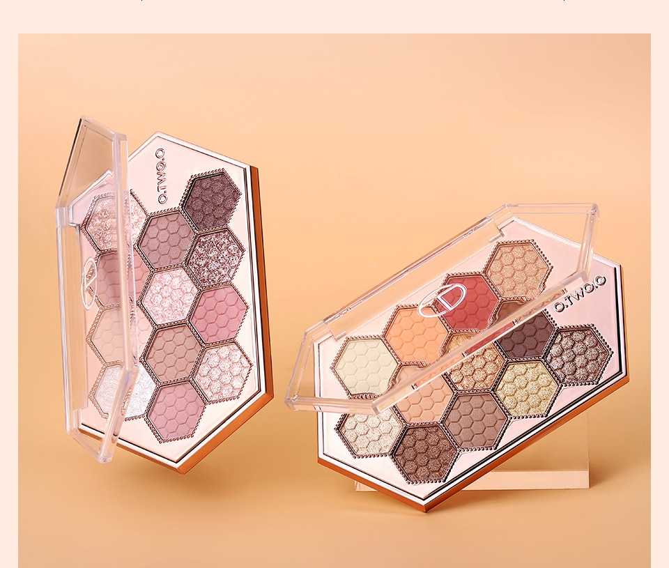 O.TWO.O Eyeshadow Palette 12 Colors Shimmer Matte Eye Shadow Long-lasting Waterproof Eye Pigments Shiny Shadows Cosmetics