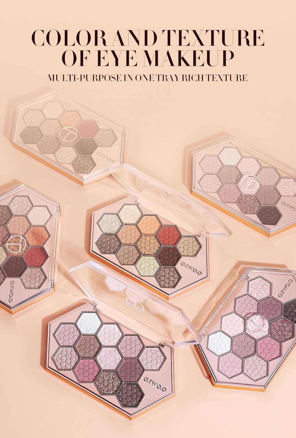 O.TWO.O Eyeshadow Palette 12 Colors Shimmer Matte Eye Shadow Long-lasting Waterproof Eye Pigments Shiny Shadows Cosmetics