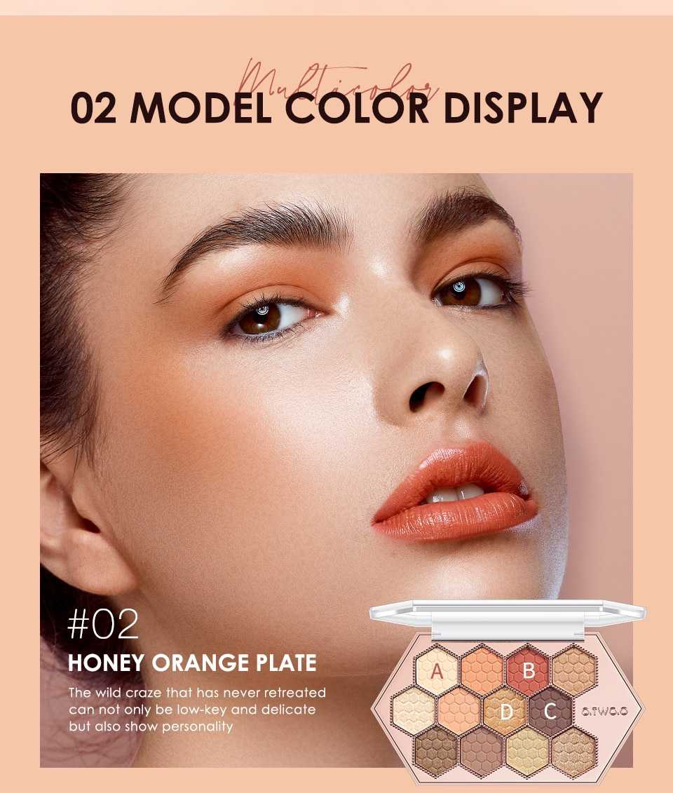 O.TWO.O Eyeshadow Palette 12 Colors Shimmer Matte Eye Shadow Long-lasting Waterproof Eye Pigments Shiny Shadows Cosmetics