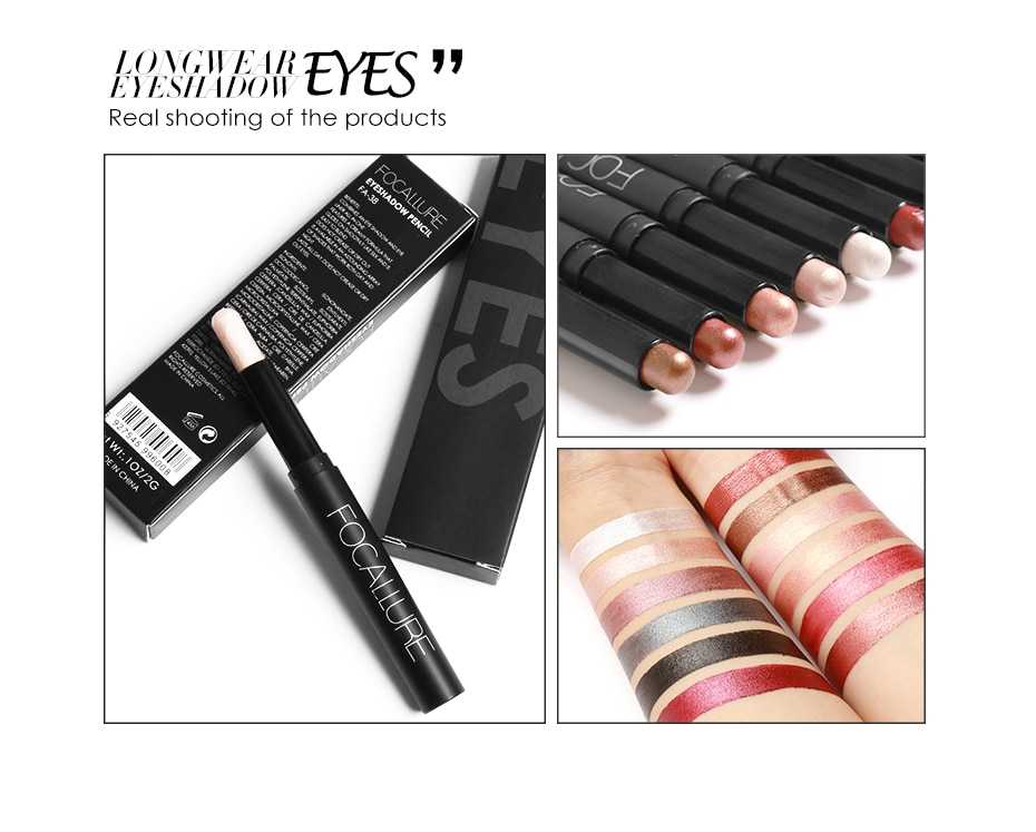 FOCALLUR Eyeshadow Stick Waterproof Cosmetic Eye Shadow Pen Highlighter Cream Pencil For Women Beauty