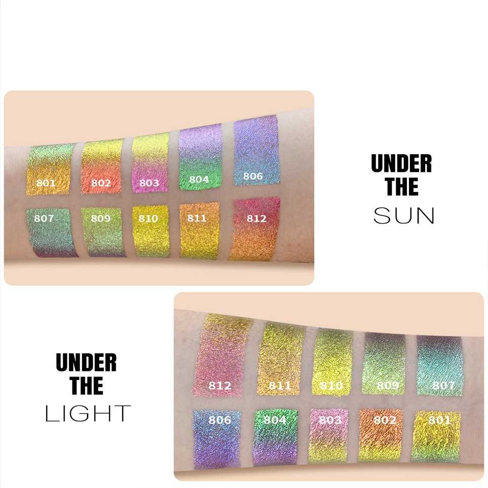 CHARMACY Glitter Professional Eyeshadow Chameleon Liquid Eyeshadow Shiny Long-lasting Eye Shadow High Quality Makeup Cosmetic