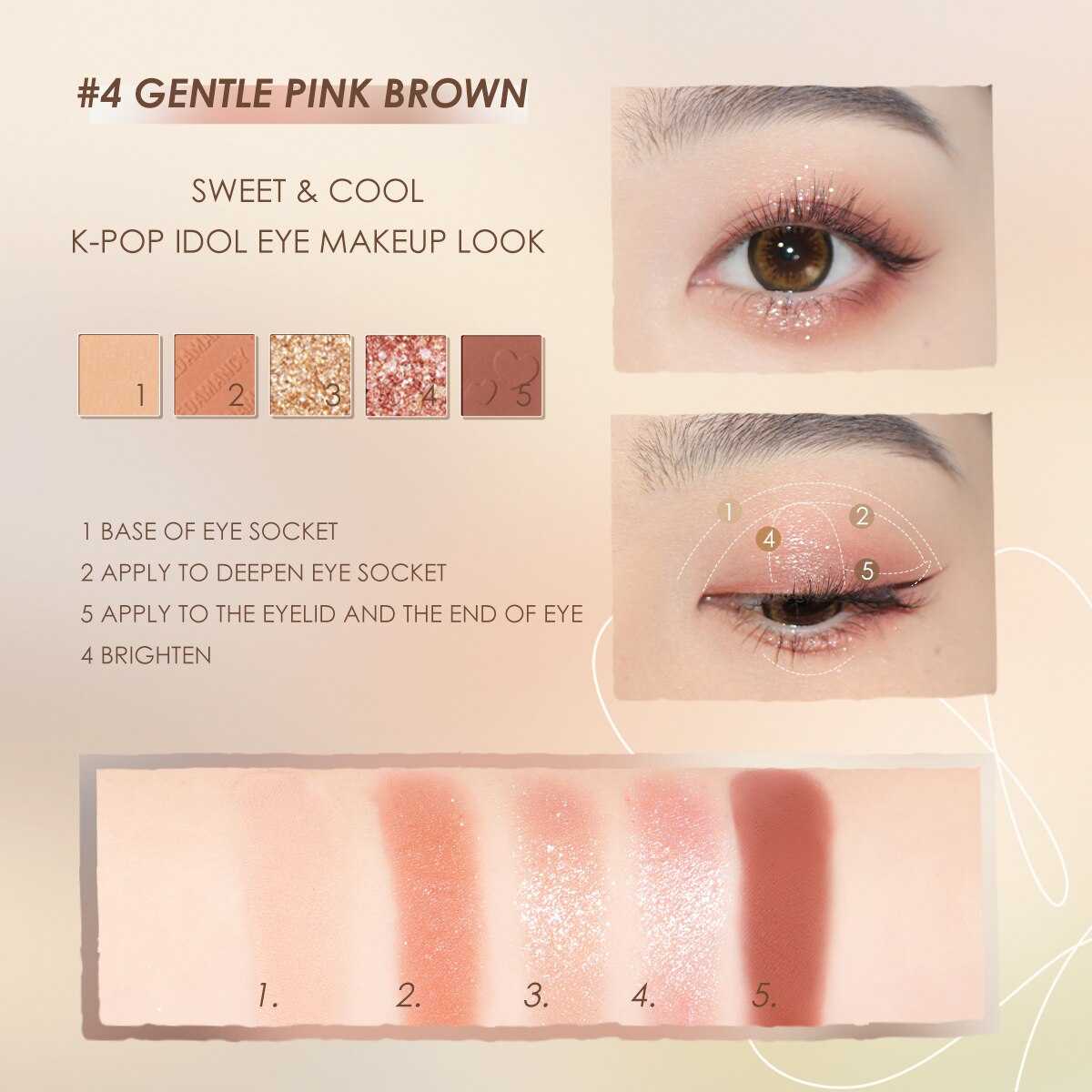 FOCALLURE 5 Color Eyeshadow Palette Matte Shimmer Eye Shadow Long-lasting Waterproof Pigments Shiny Eye Shadows Powder Cosmetics