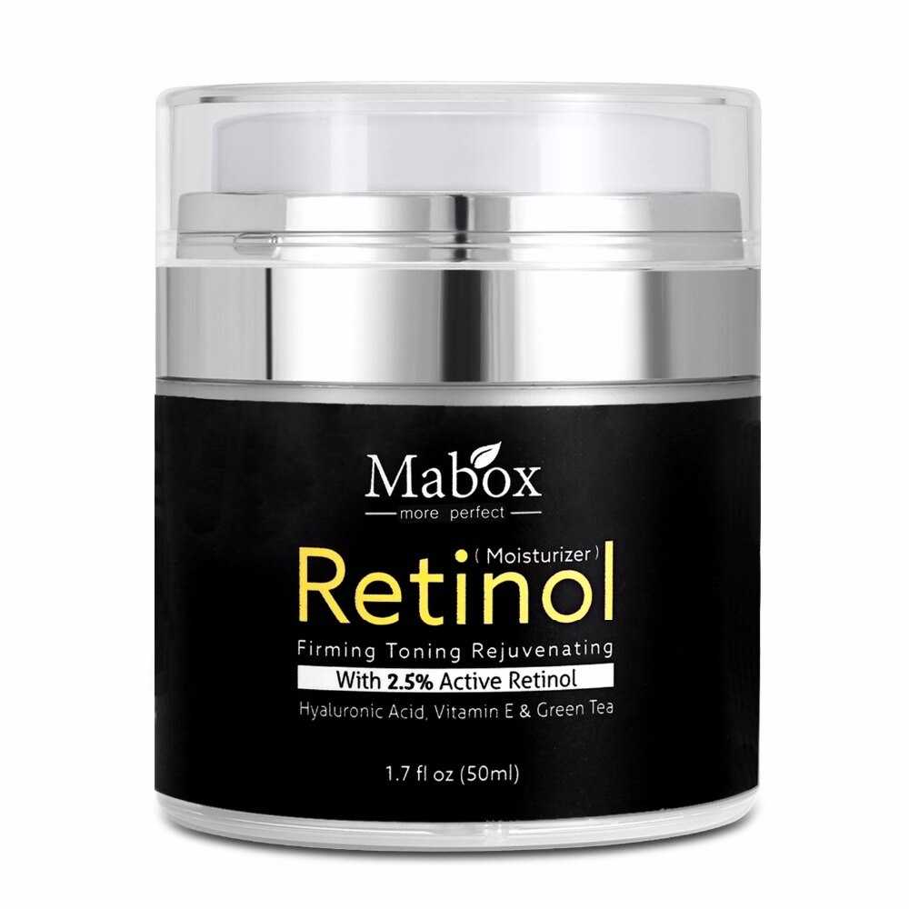 Mabox 50ml Retinol 2.5%Moisturizer Face Cream Hyaluronic Acid AntiAging Remove Wrinkle Vitamin E Collagen Smooth Whitening Cream