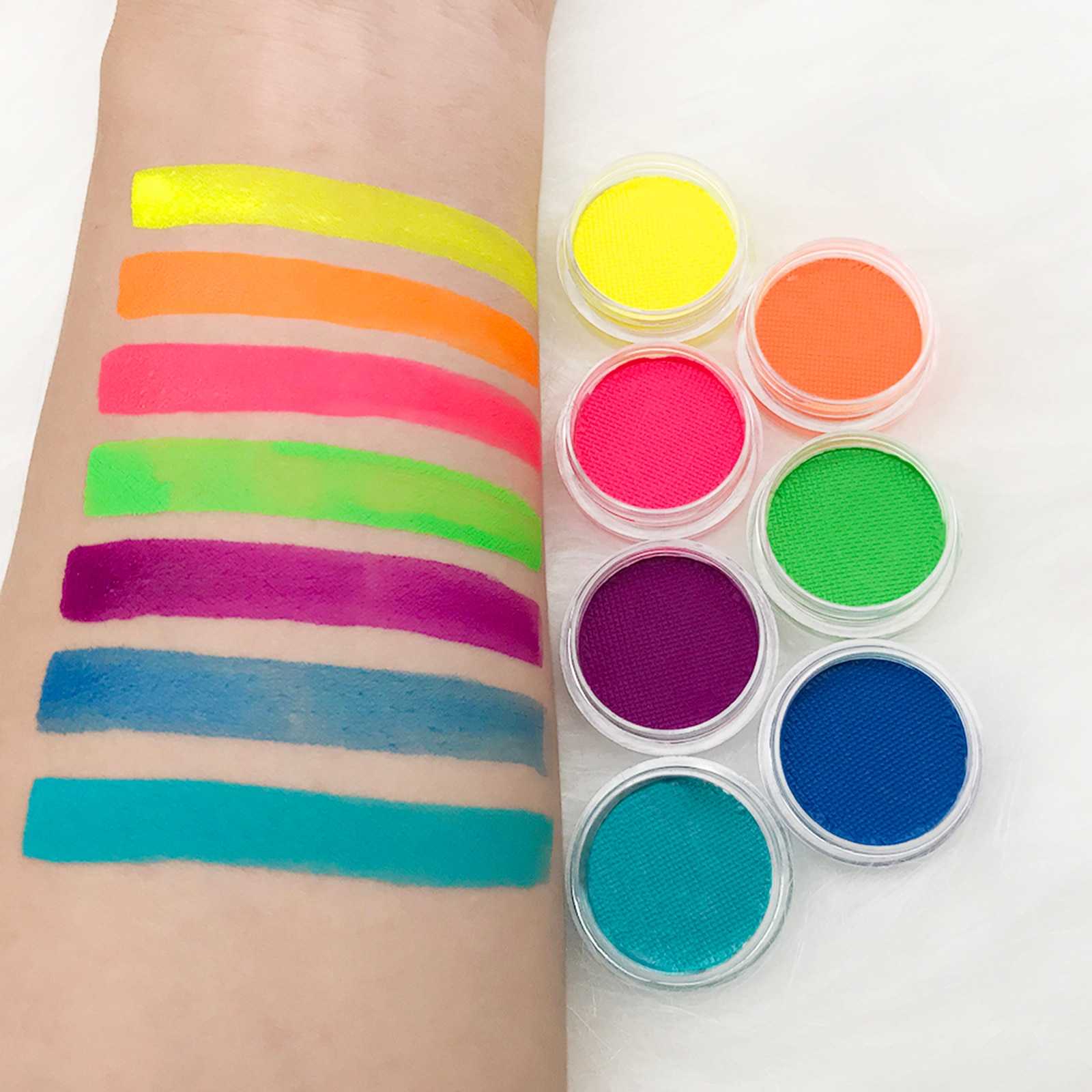 7Pcs/set Double Colors Water Activated Eyeliner UV Glow Eye Body Face Paint Retro Graphic Hydra Eye Liner 14 Colors Eye Makeup