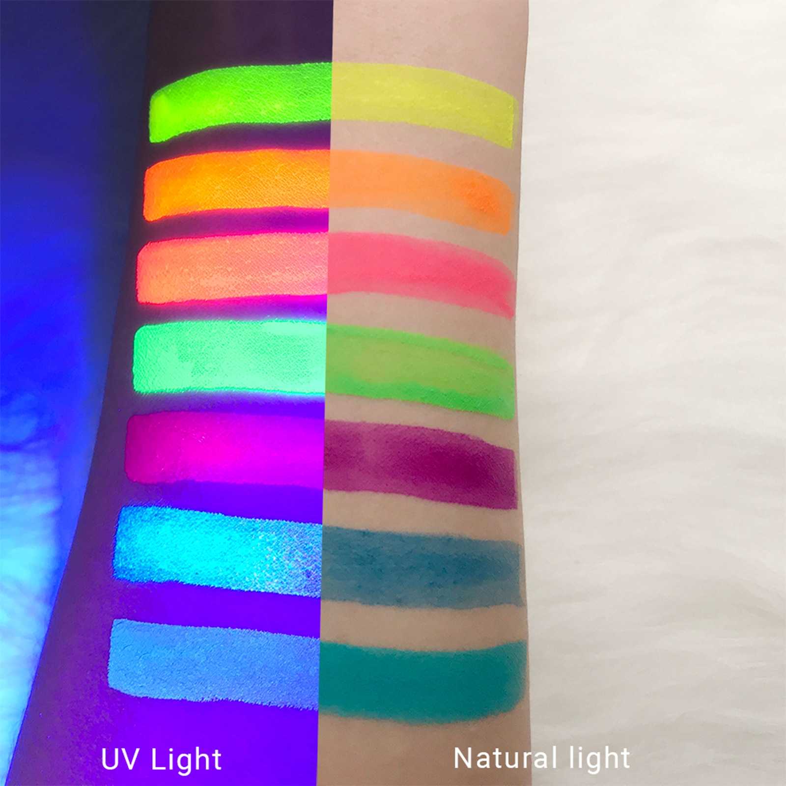 7Pcs/set Double Colors Water Activated Eyeliner UV Glow Eye Body Face Paint Retro Graphic Hydra Eye Liner 14 Colors Eye Makeup