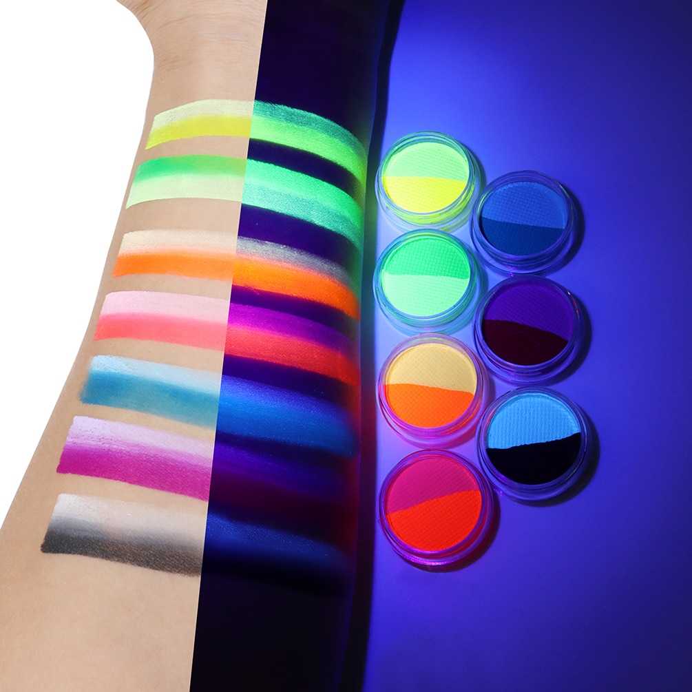 7Pcs/set Double Colors Water Activated Eyeliner UV Glow Eye Body Face Paint Retro Graphic Hydra Eye Liner 14 Colors Eye Makeup