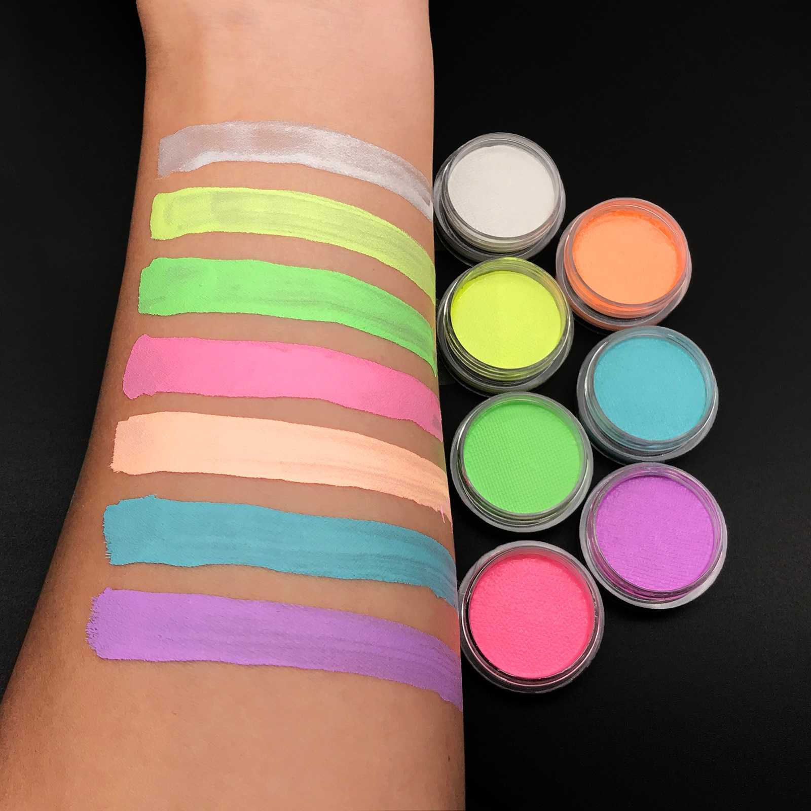 7Pcs/set Double Colors Water Activated Eyeliner UV Glow Eye Body Face Paint Retro Graphic Hydra Eye Liner 14 Colors Eye Makeup