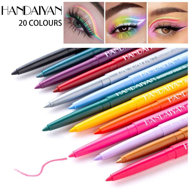 20 Color Neon Matte Liquid Eyeliner Pencil Waterproof Long-lasting Colorful White Yellow Blue Eye Liner Gel Pen Makeup Cosmetics