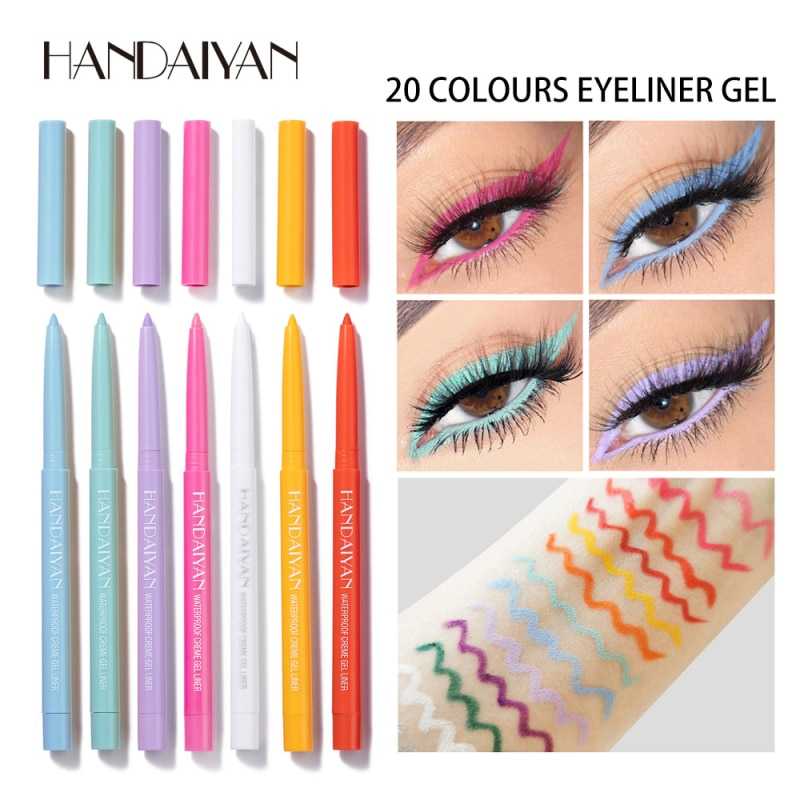 20 Color Neon Matte Liquid Eyeliner Pencil Waterproof Long-lasting Colorful White Yellow Blue Eye Liner Gel Pen Makeup Cosmetics