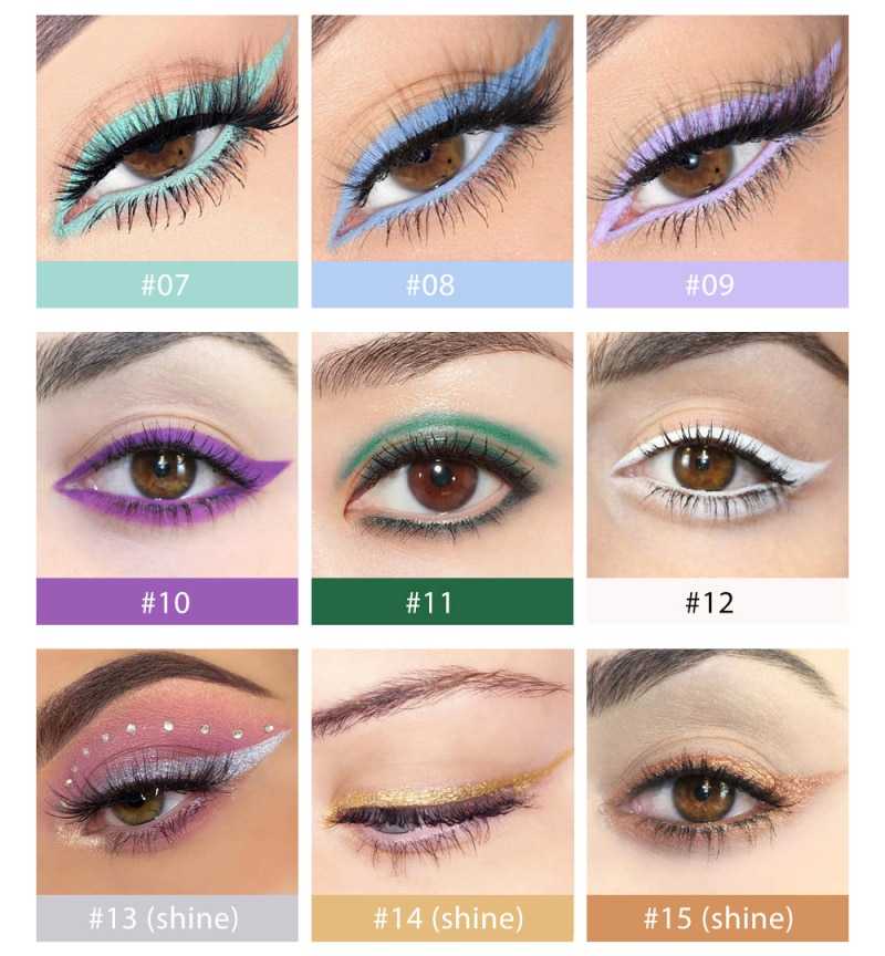 20 Color Neon Matte Liquid Eyeliner Pencil Waterproof Long-lasting Colorful White Yellow Blue Eye Liner Gel Pen Makeup Cosmetics