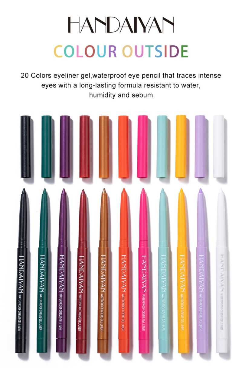 20 Color Neon Matte Liquid Eyeliner Pencil Waterproof Long-lasting Colorful White Yellow Blue Eye Liner Gel Pen Makeup Cosmetics