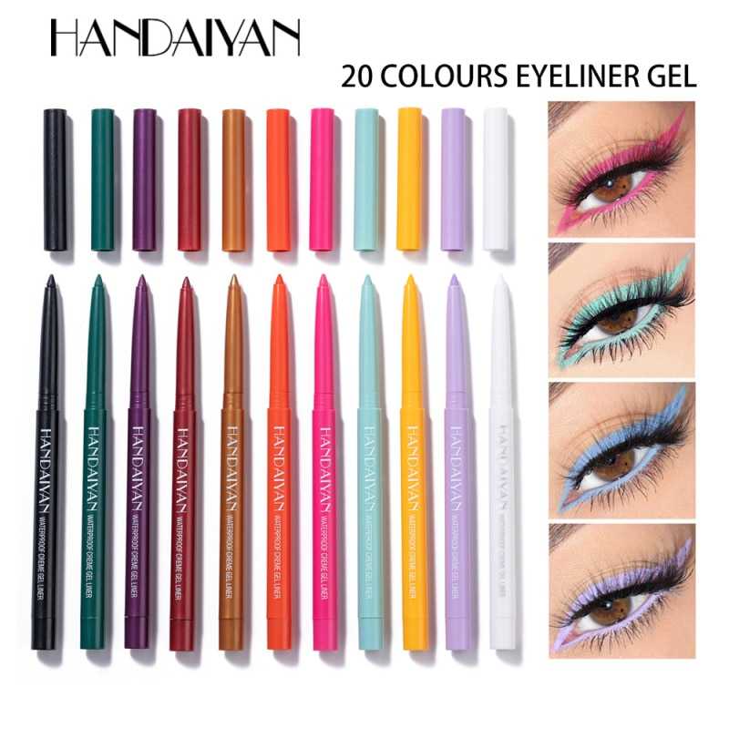 20 Color Neon Matte Liquid Eyeliner Pencil Waterproof Long-lasting Colorful White Yellow Blue Eye Liner Gel Pen Makeup Cosmetics