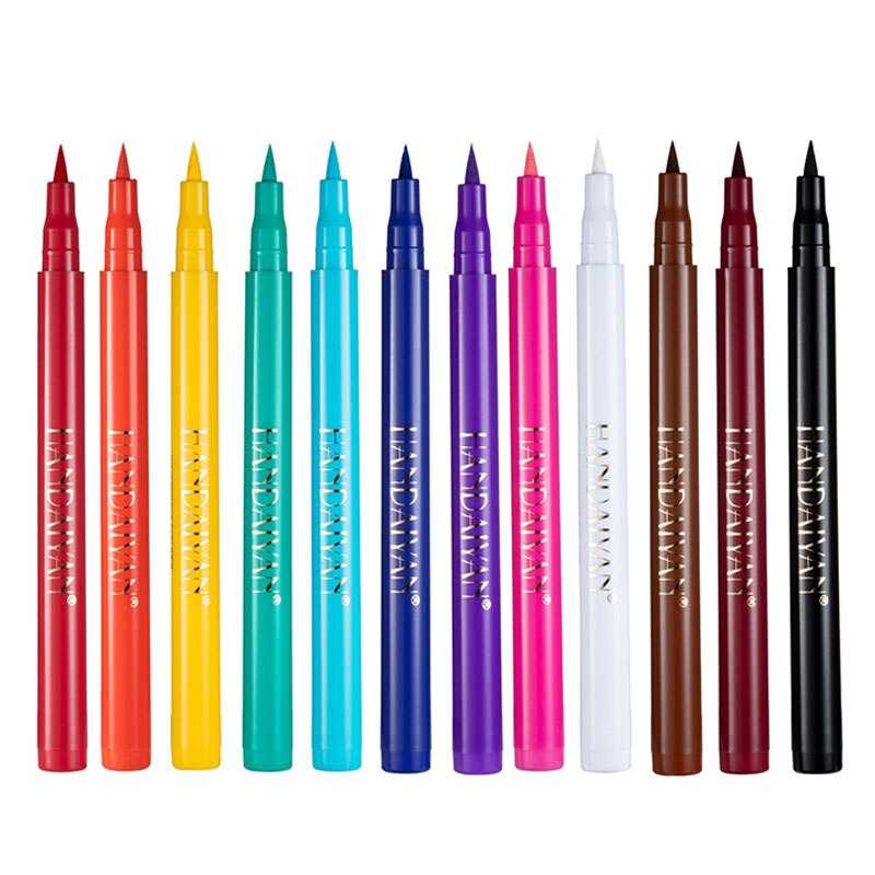 12 Colors Eyeliner Liquid Pencil Waterproof Easy To Wear Make Up Matte Eye Liner Blue Red Green White Gold Brown Eyliner