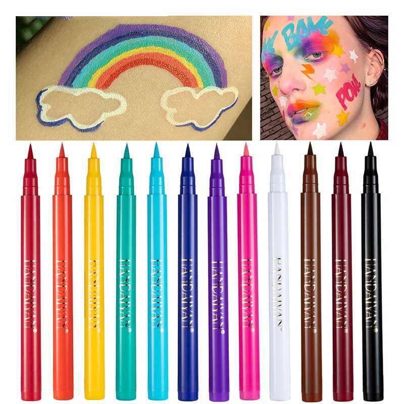 12 Colors Eyeliner Liquid Pencil Waterproof Easy To Wear Make Up Matte Eye Liner Blue Red Green White Gold Brown Eyliner