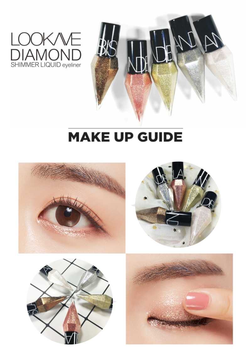 New Professional Shiny Eye Liners Cosmetics For Women Pigment Silver Rose Gold Color Liquid Glitter Eyeliner Cheap Women Makeup