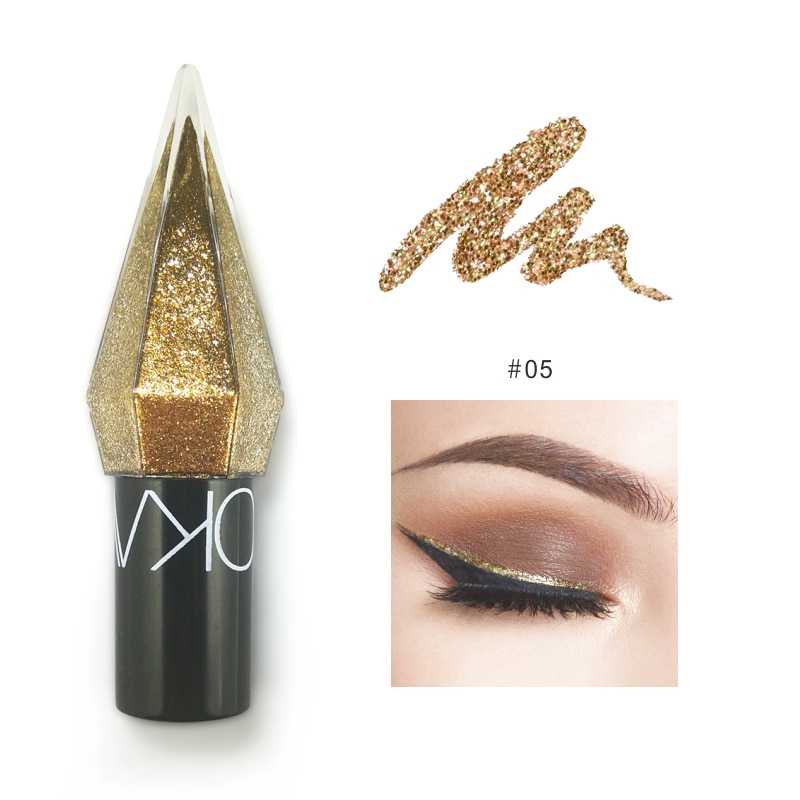 New Professional Shiny Eye Liners Cosmetics For Women Pigment Silver Rose Gold Color Liquid Glitter Eyeliner Cheap Women Makeup