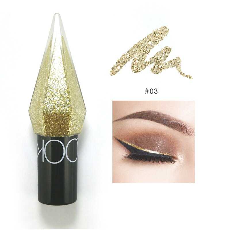 New Professional Shiny Eye Liners Cosmetics For Women Pigment Silver Rose Gold Color Liquid Glitter Eyeliner Cheap Women Makeup