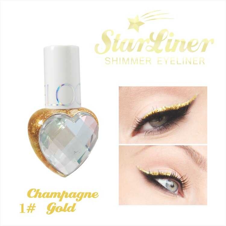 Shiny Eye Liners Pigment Silver Rose Gold Color Liquid Glitter eyeshadow Professional Eyeliner Beauty Cosmetics Makeup for Women