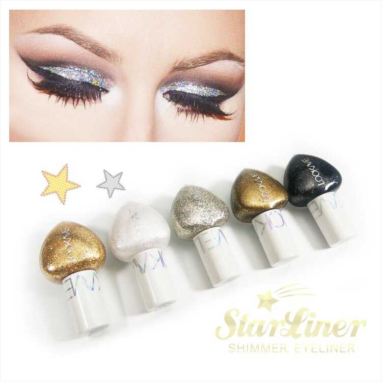 Shiny Eye Liners Pigment Silver Rose Gold Color Liquid Glitter eyeshadow Professional Eyeliner Beauty Cosmetics Makeup for Women