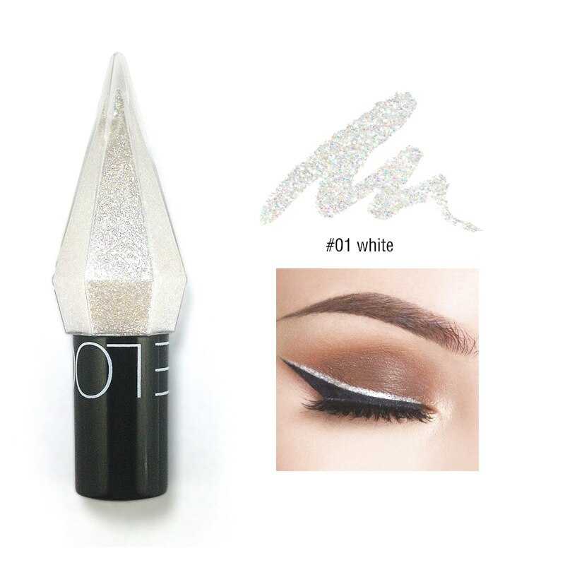 Shiny Eye Liners Pigment Silver Rose Gold Color Liquid Glitter eyeshadow Professional Eyeliner Beauty Cosmetics Makeup for Women