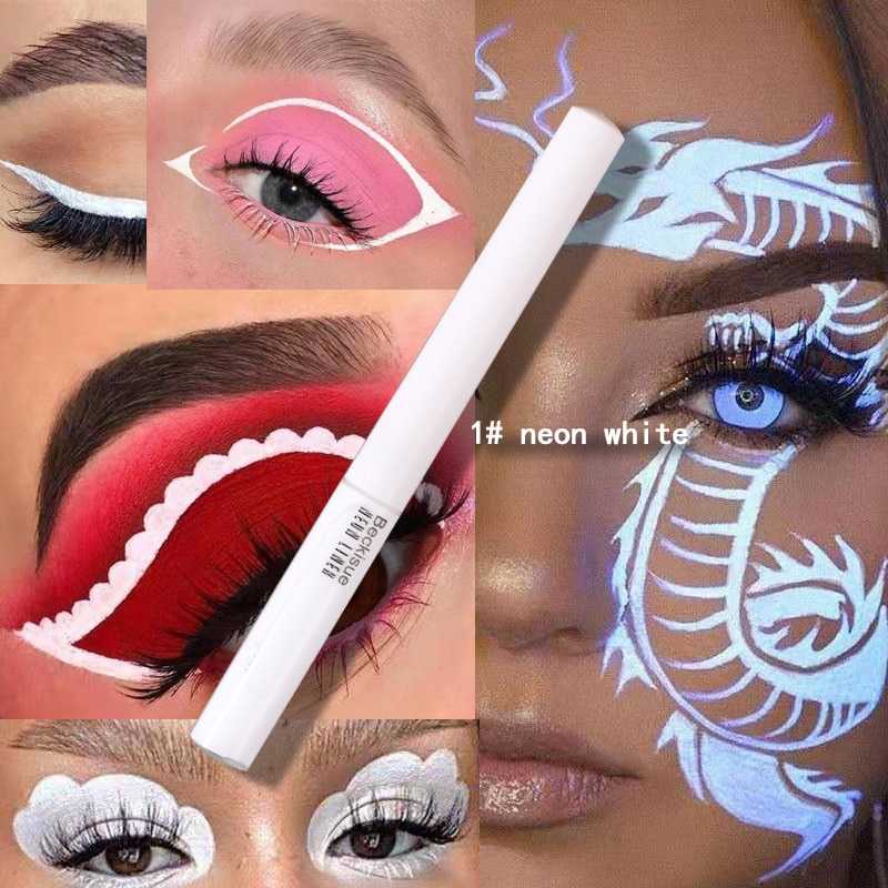 Professional Shiny Eyeliner Cosmetic Pigment UV Neon Makeup Liquid Glitter Pigment Eyeliner Quick Dry Fluorescence in Dark