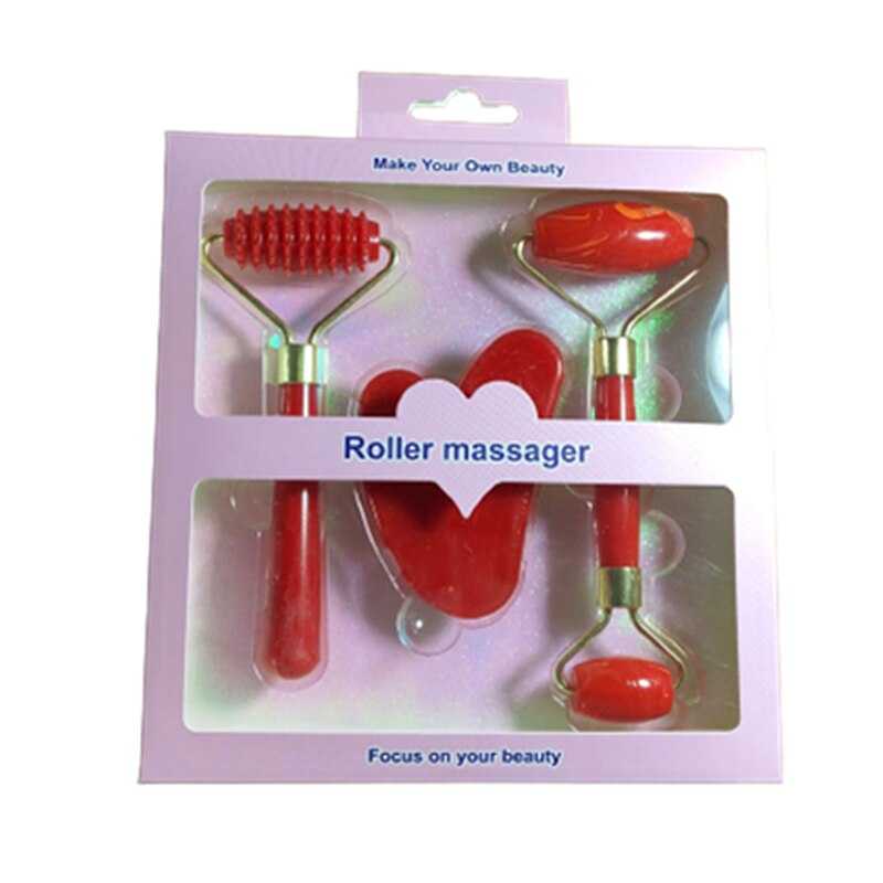 3pcs Set Resin Roller Massager for Face Body Gua Sha NotJade Stone Face Care Roller Facial Massager Beauty Health Skin Care Tool