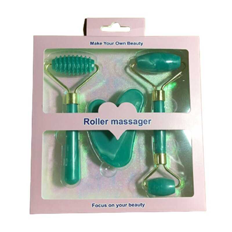 3pcs Set Resin Roller Massager for Face Body Gua Sha NotJade Stone Face Care Roller Facial Massager Beauty Health Skin Care Tool