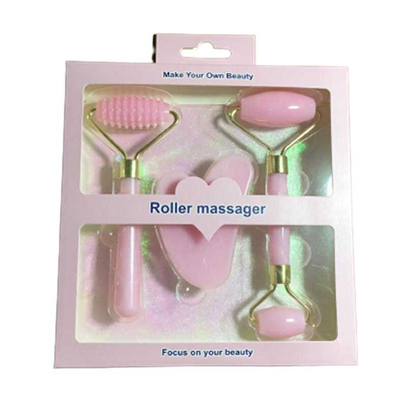 3pcs Set Resin Roller Massager for Face Body Gua Sha NotJade Stone Face Care Roller Facial Massager Beauty Health Skin Care Tool