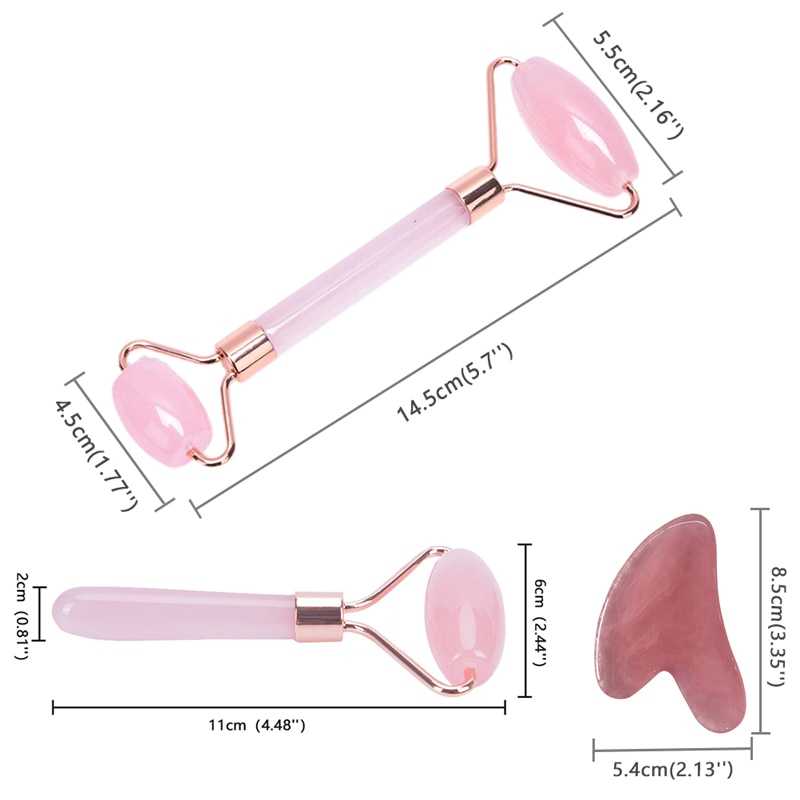 2pcs/set Face Spa Massager Neck Roller Gua Sha Scraper Board Face Lift Up Wrinkle Remover Face Roller Scraper Set