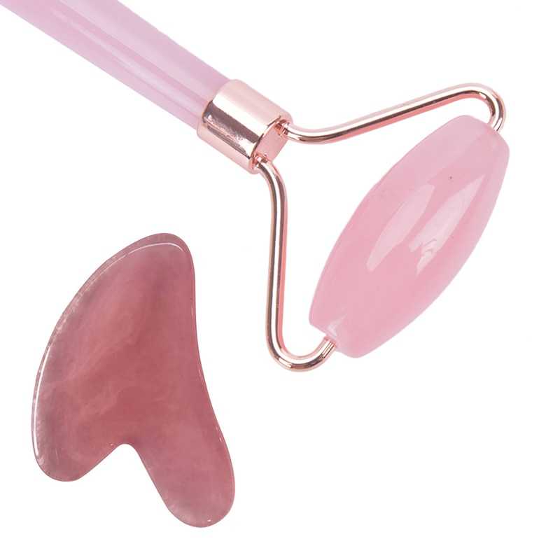 2pcs/set Face Spa Massager Neck Roller Gua Sha Scraper Board Face Lift Up Wrinkle Remover Face Roller Scraper Set