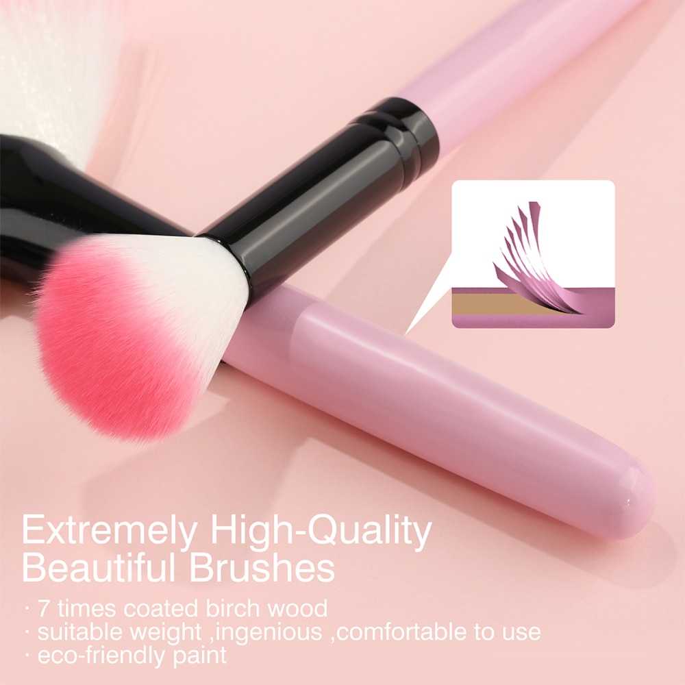 Pink Makeup Brushes Set Concealer Soft Fluffy for Cosmetics Foundation Blush Powder Eyeshadow Kabuki Blending Makeup Beauty Tool