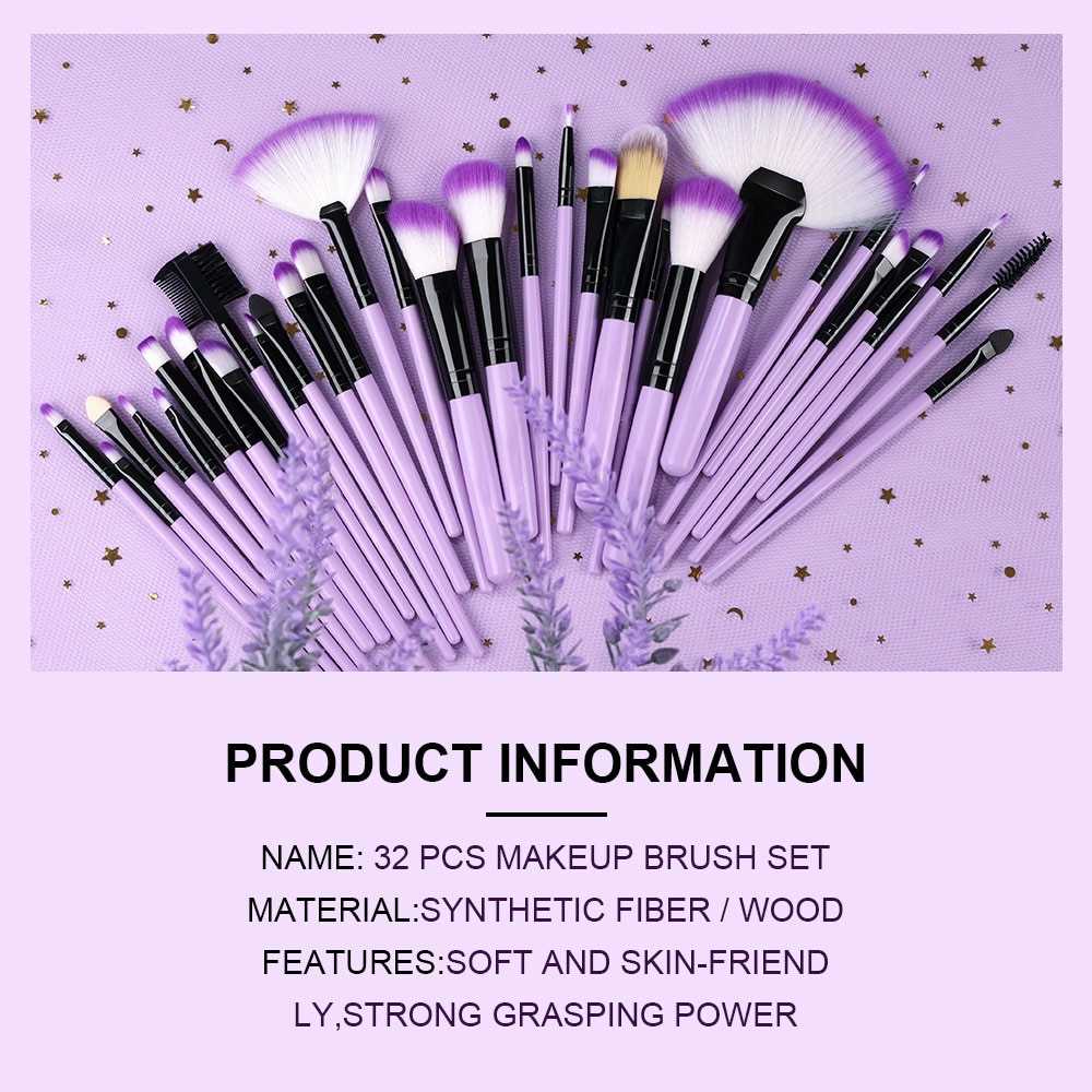 8/32PCS Makeup Brushes Set For Eye Shadow Foundation Powder Eyeliner Eyelash Cosmetict Face Make Tool Brush Set Eyelash Brush