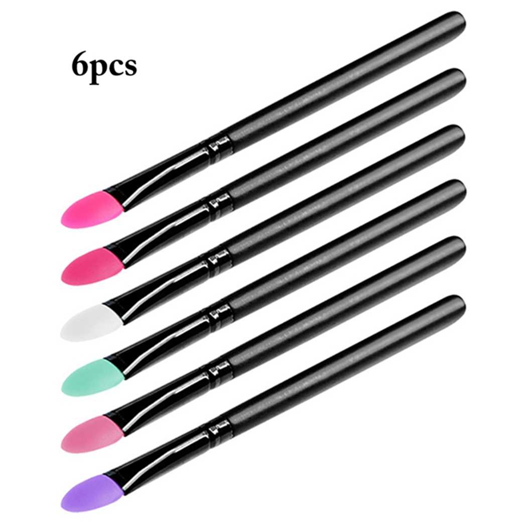 6PCS Kapmore Eyeshadow Brush Silicone Soft Short Eyeshadow Applicator Eye Makeup Brush Eyeshadow Brush Makeup Brushes