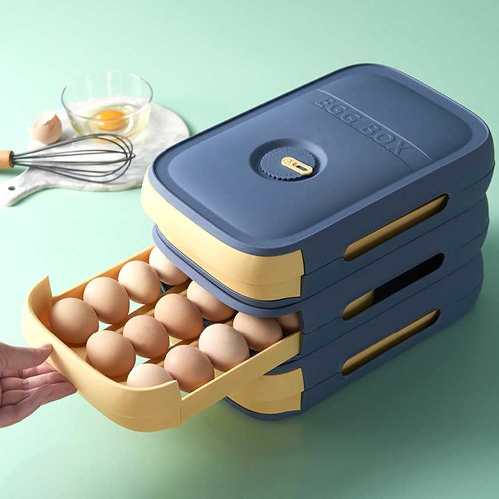 Drawer Type Refrigerator Egg Storage Box Fresh Keeping Dumpling Holder Household Organizer Drawer Type Case Holder For Kitchen