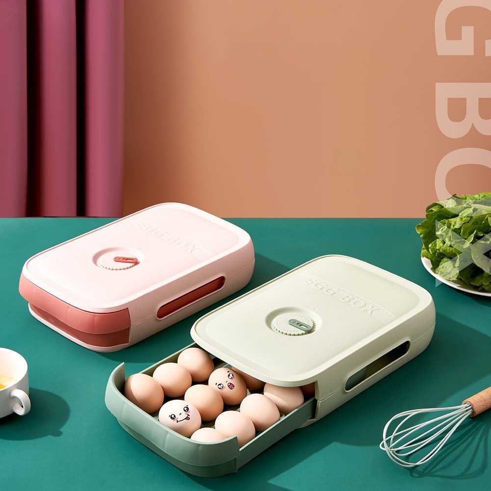 Drawer Type Refrigerator Egg Storage Box Fresh Keeping Dumpling Holder Household Organizer Drawer Type Case Holder For Kitchen