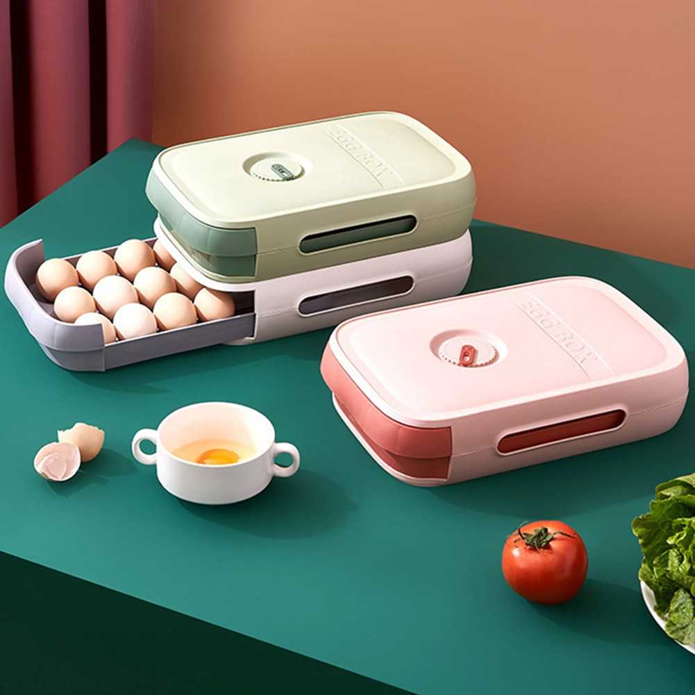 Drawer Type Refrigerator Egg Storage Box Fresh Keeping Dumpling Holder Household Organizer Drawer Type Case Holder For Kitchen