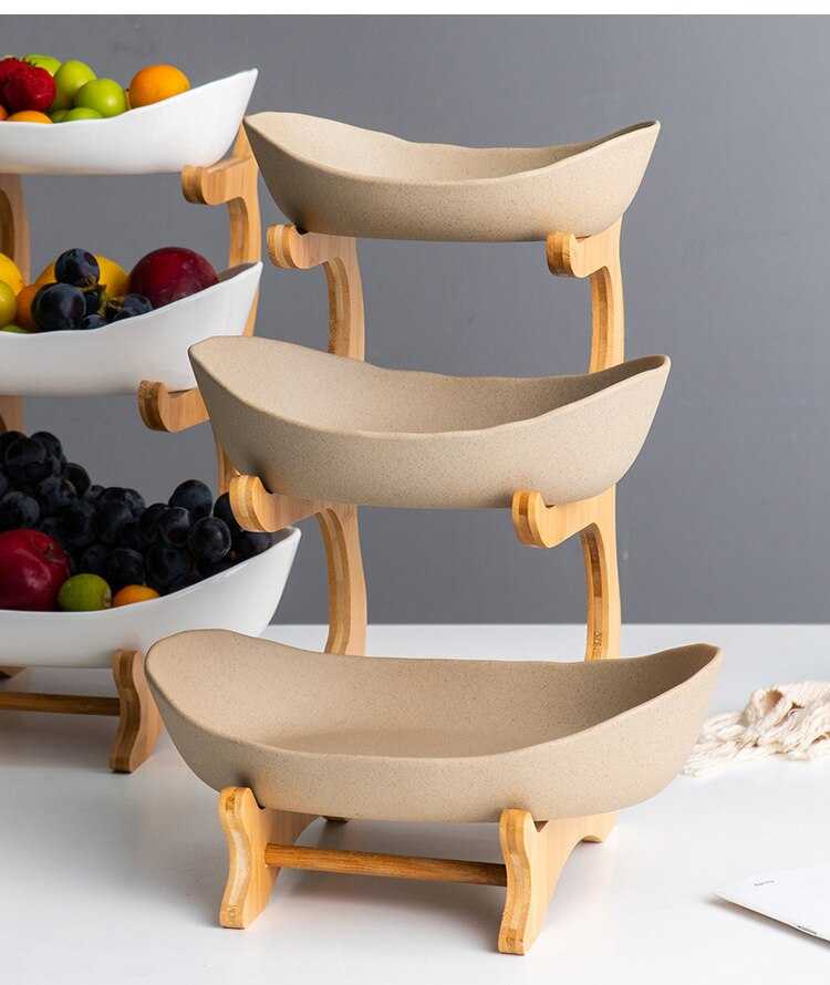 2021 Living Room Home Three-layer Plastic Fruit Plate Snack Dish Creative Modern Dried Fruit Bowl Basket Candy Cake Stand