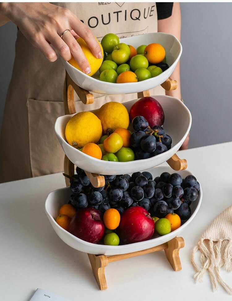 2021 Living Room Home Three-layer Plastic Fruit Plate Snack Dish Creative Modern Dried Fruit Bowl Basket Candy Cake Stand