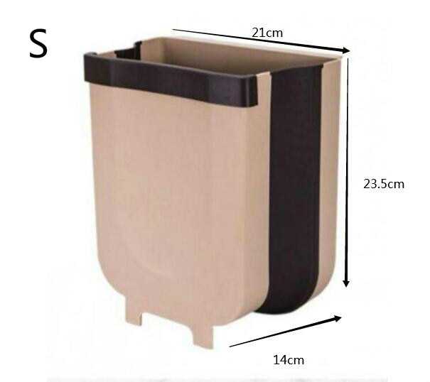 9L Folding Waste Bins Kitchen Garbage Bin Foldable Car Trash Can Wall Mounted Trashcan for Bathroom Toilet Waste Storage Bucket