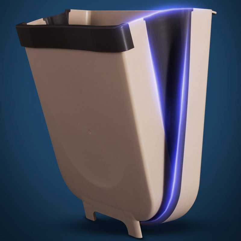 9L Folding Waste Bins Kitchen Garbage Bin Foldable Car Trash Can Wall Mounted Trashcan for Bathroom Toilet Waste Storage Bucket